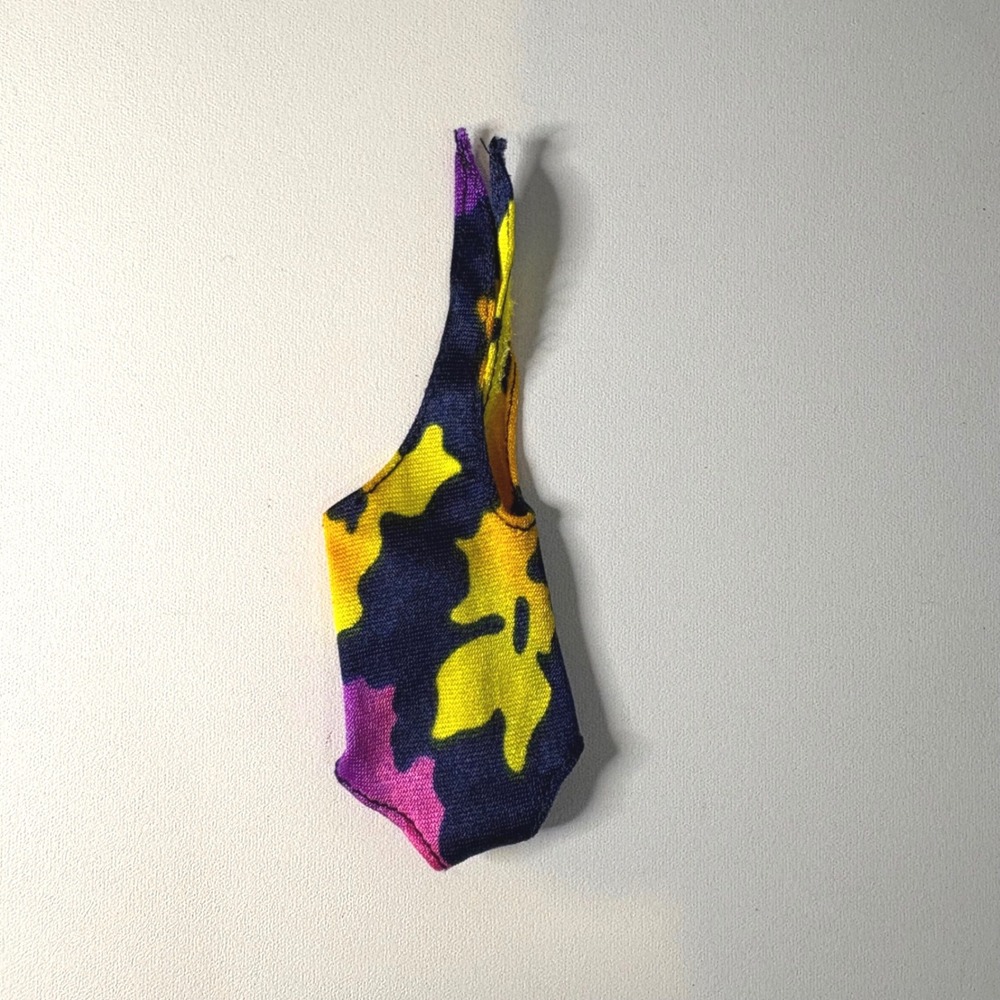 Vintage 1985 Mattel Barbie Tropical Skipper Swimsuit 1021 One Shoulder Floral
